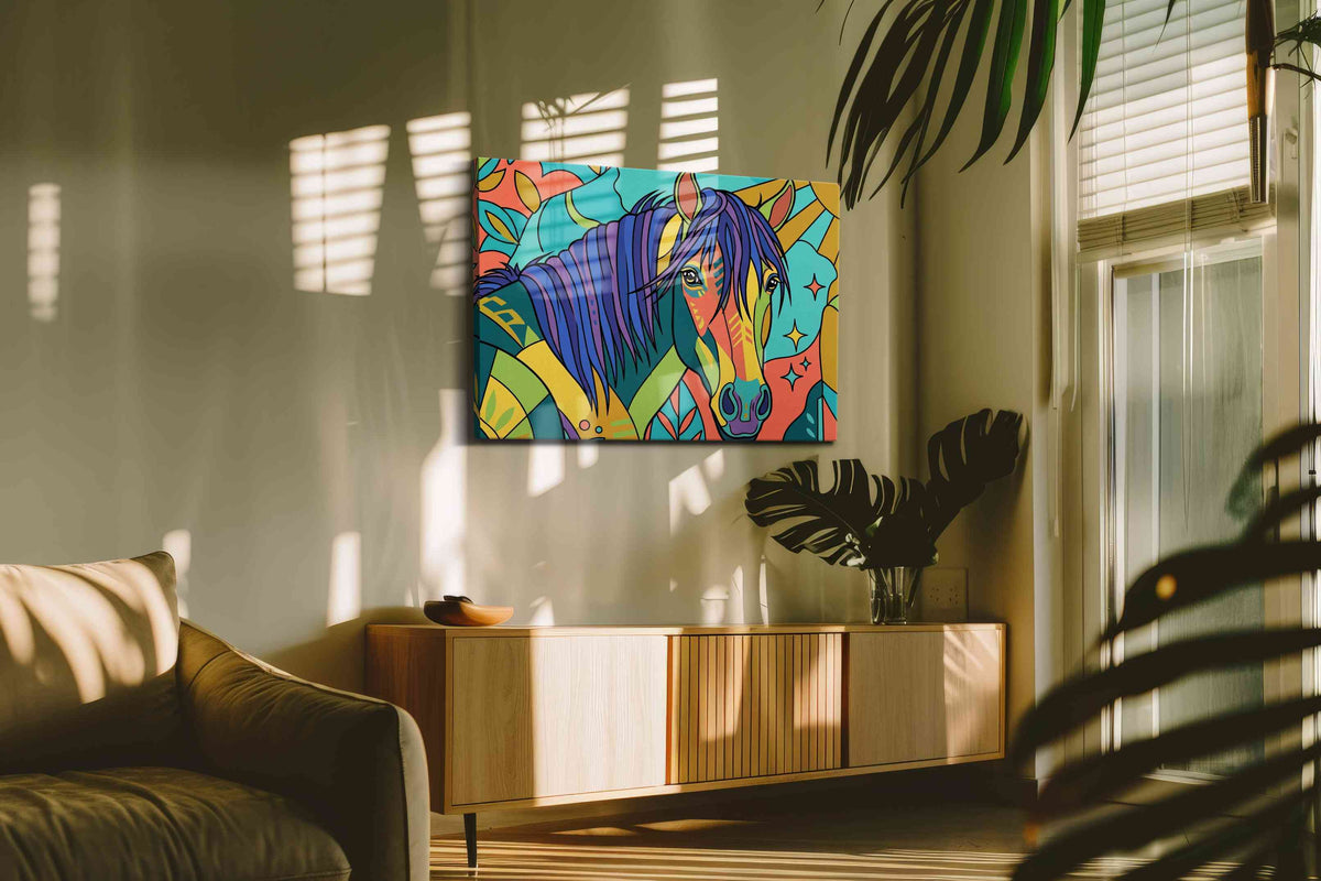 Vibrant Equine Dreams animals canvas print, on wall, lifestyle preview