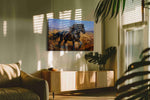Wild Majesty in Motion horses canvas print, on wall, lifestyle preview