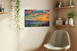 Aurora's Embrace nature canvas print, displayed in a living room