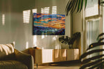 Aurora's Embrace nature canvas print in a contemporary interior mockup