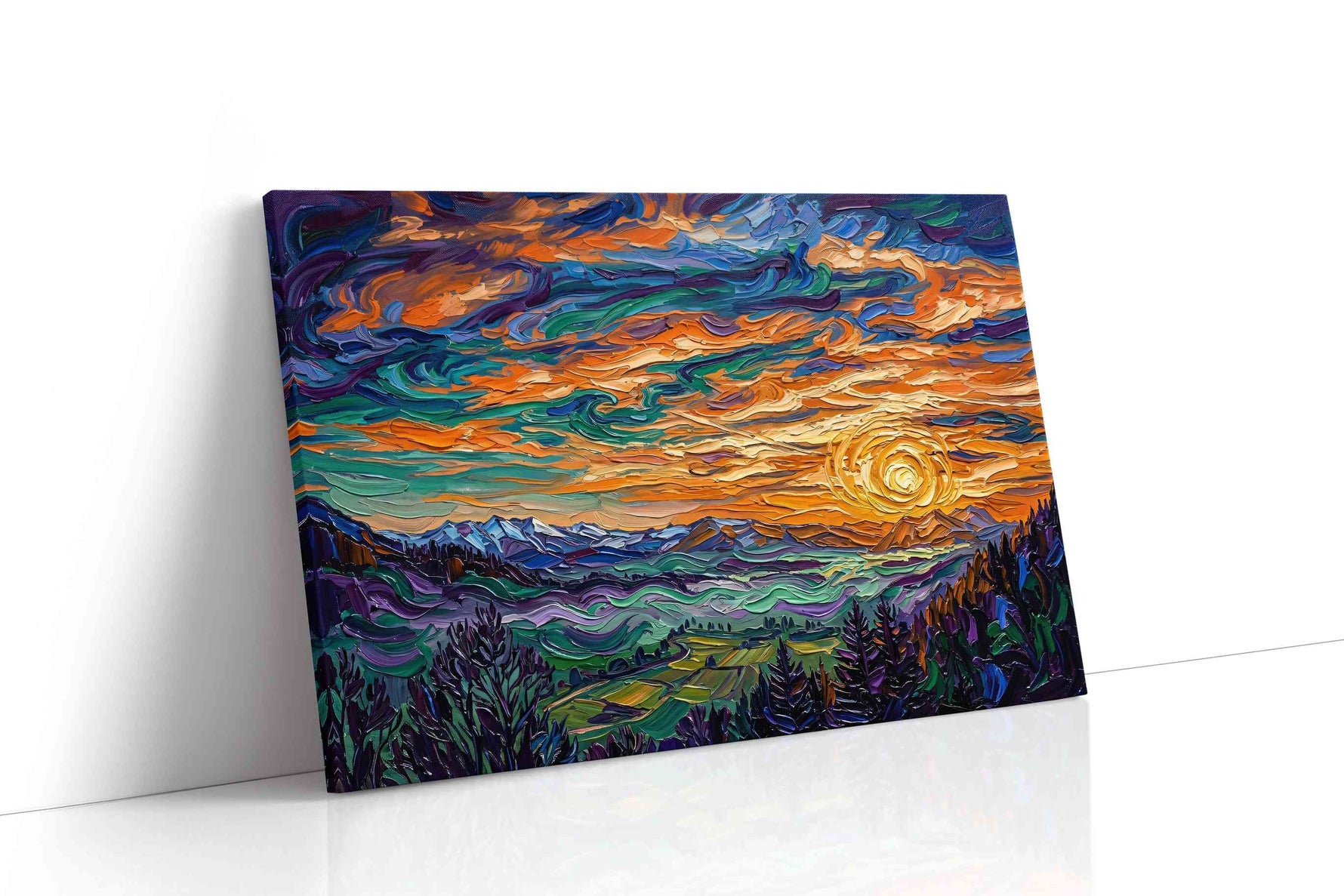 Aurora's Embrace (Landscape) - Nature, Nature Wall Art, Scenic Canvas Print, Natural Landscape Art gallery-wrapped landscape canvas studio shot