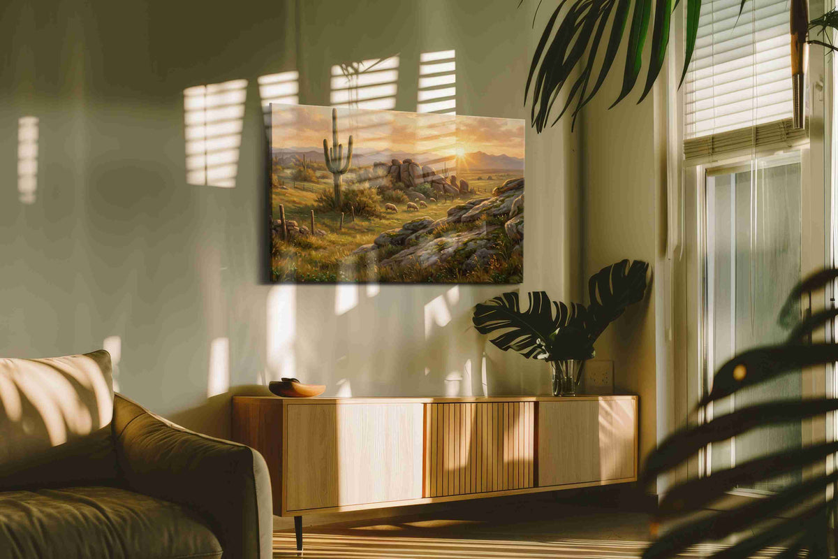 Desert Glow Serenade landscape canvas print, on wall, lifestyle preview