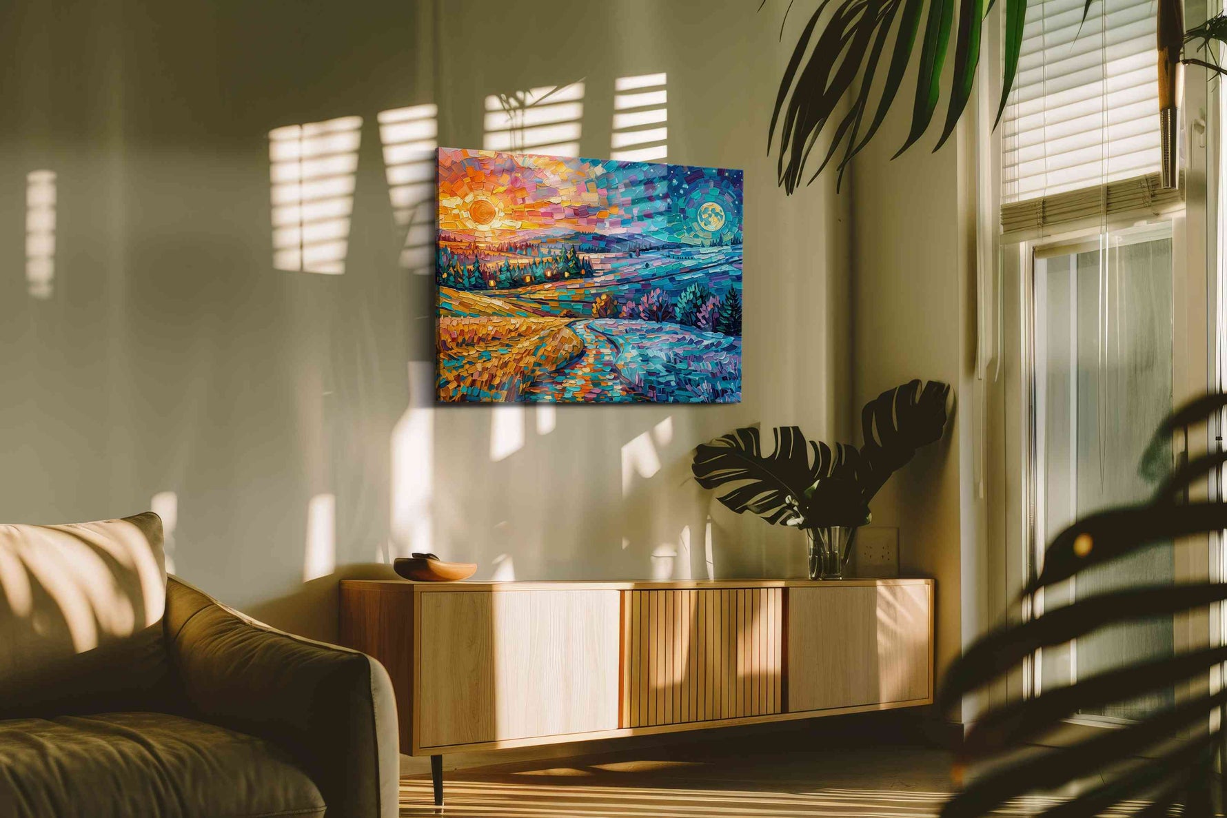 Eternal Twilight Symphony nature canvas print, on wall, lifestyle preview