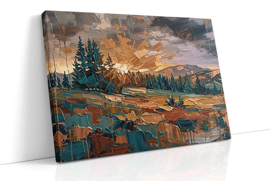 Ethereal Sunset Symphony (Landscape) - Nature, Nature Wall Art, Scenic Canvas Print, Natural Landscape Art