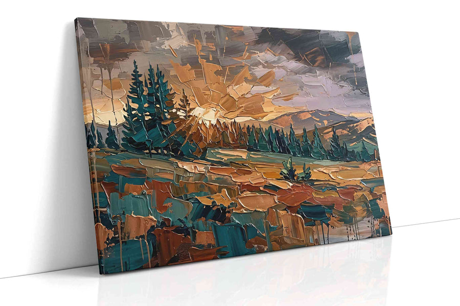 Ethereal Sunset Symphony nature canvas print, gallery-wrapped, ready to hang