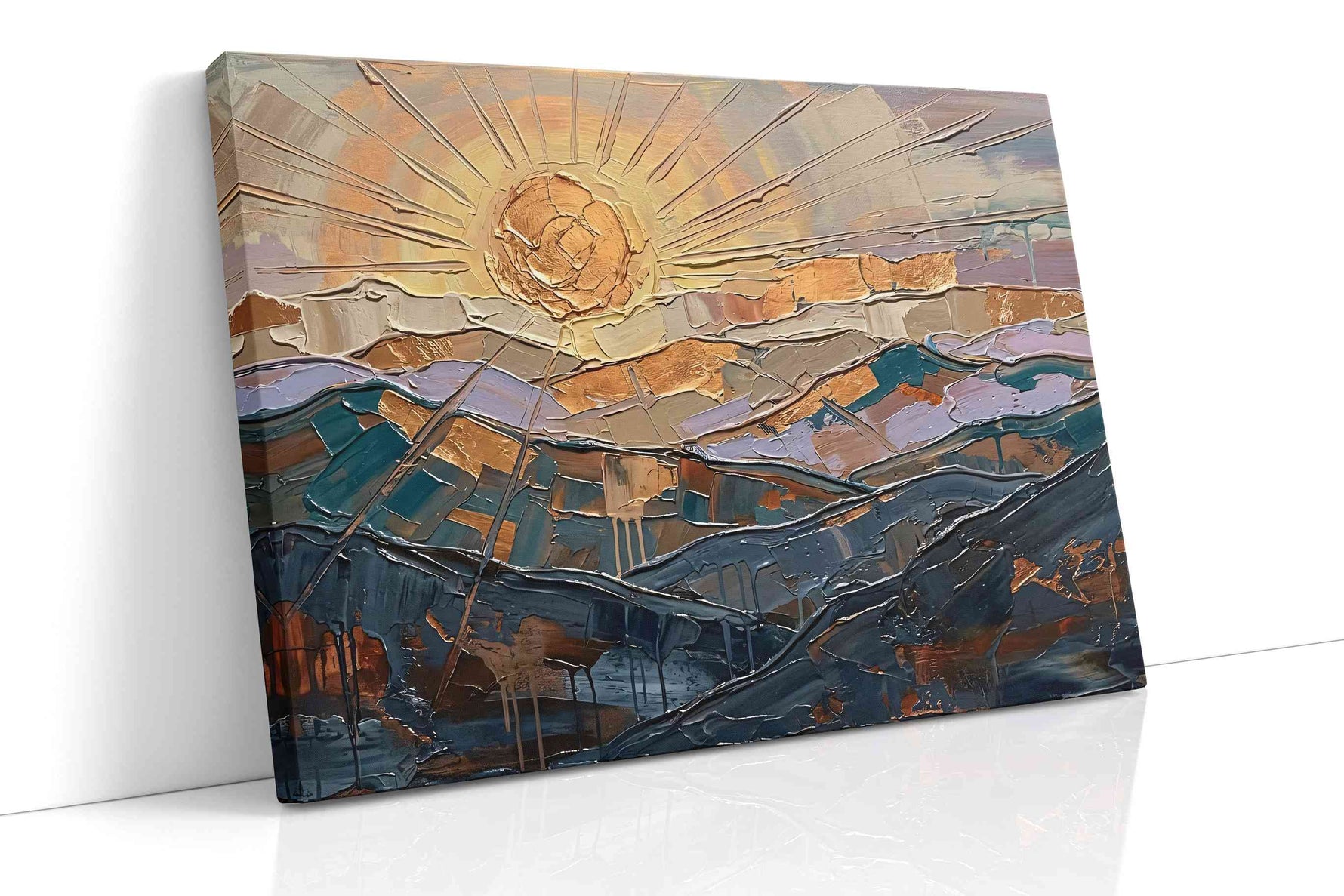 Golden Dawn Over Mountains nature canvas print, gallery-wrapped, ready to hang