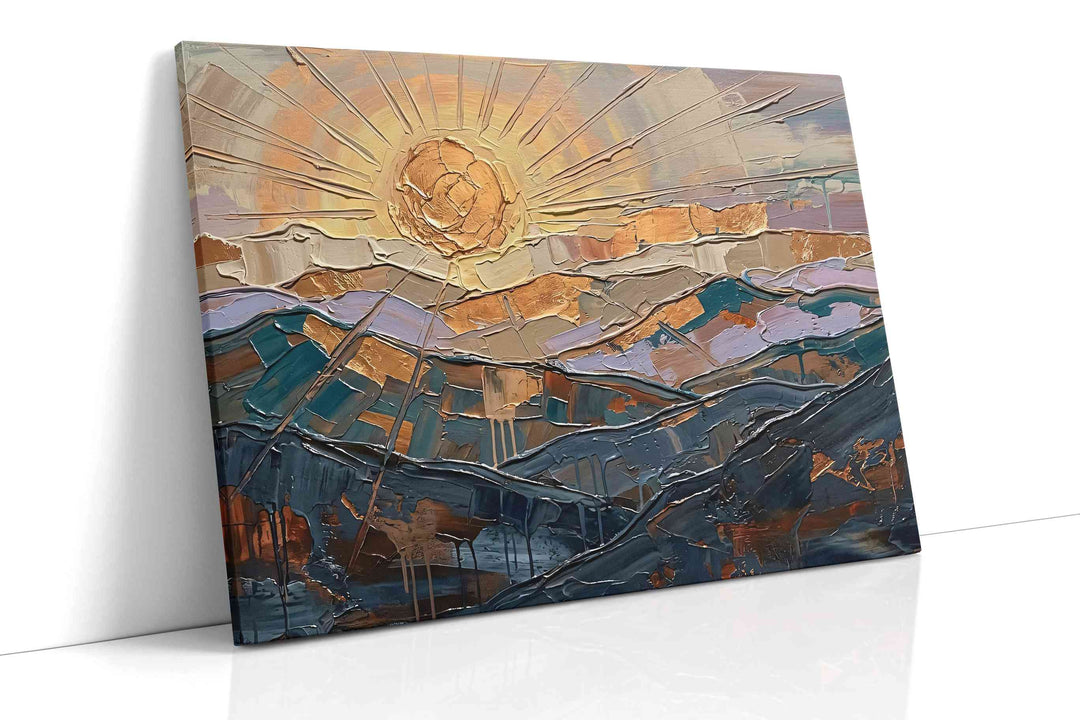 Golden Dawn Over Mountains (Landscape) - Nature, Nature Wall Art, Scenic Canvas Print, Natural Landscape Art