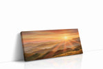 Golden Dawn Over Tranquil Hills nature canvas print, gallery-wrapped, ready to hang