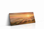 Golden Dawn Over Tranquil Hills nature canvas print gallery-wrapped landscape canvas studio shot