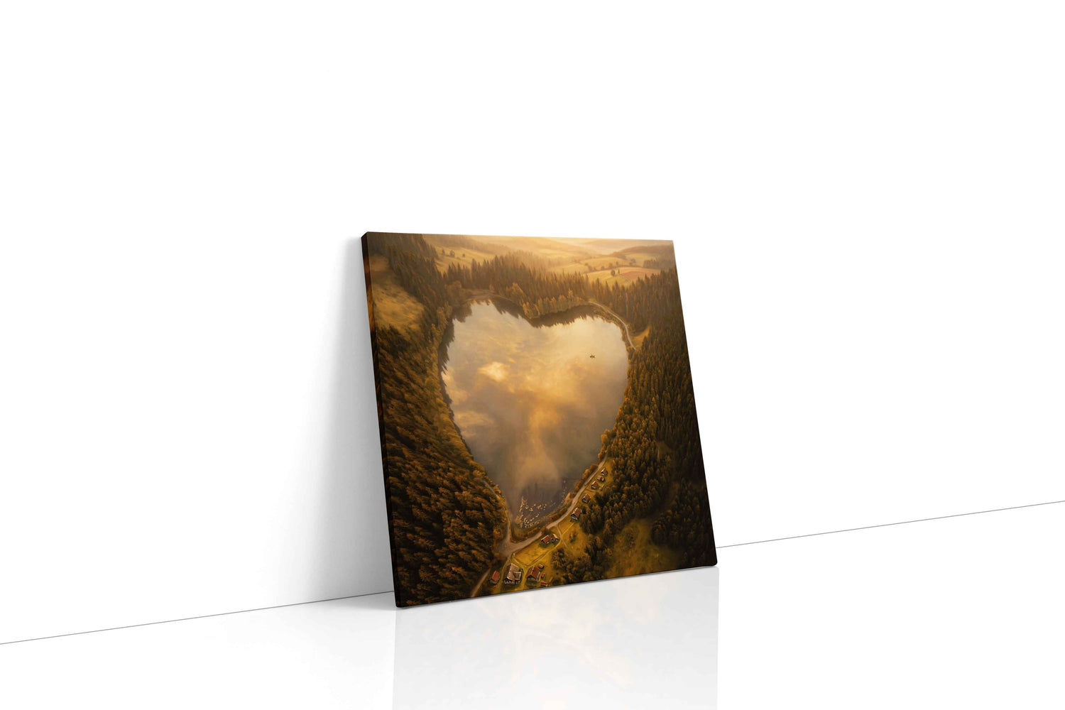 Heart of the Forest Lake nature canvas print, gallery-wrapped, ready to hang