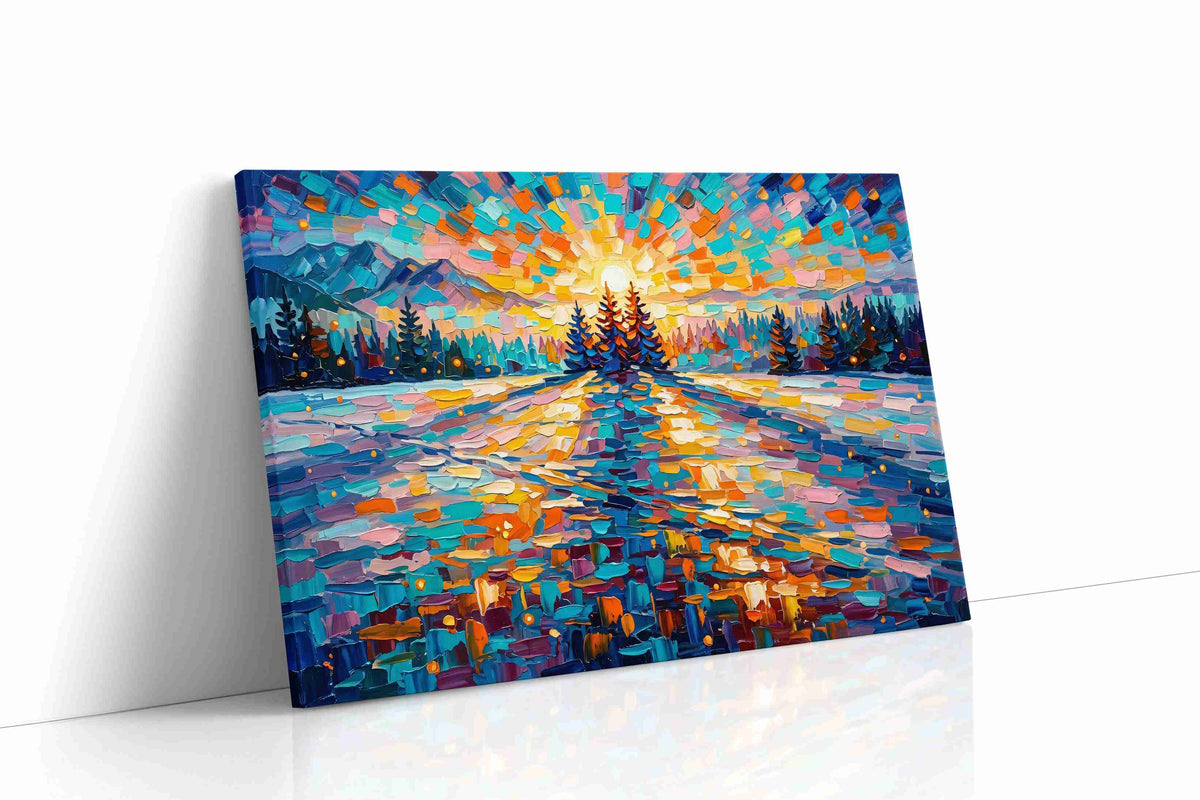 Luminous Winter Dawn nature canvas print gallery-wrapped landscape canvas studio shot