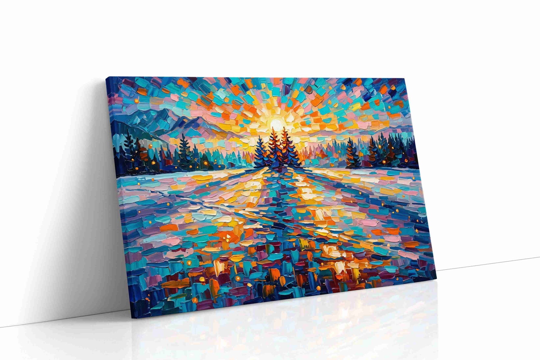 Luminous Winter Dawn nature canvas print gallery-wrapped landscape canvas studio shot