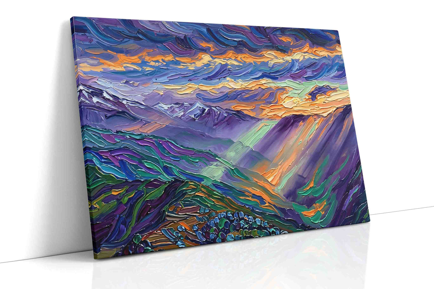 Mystical Sunrise Over Peaks (Landscape) - Nature, Nature Wall Art, Scenic Canvas Print, Natural Landscape Art
