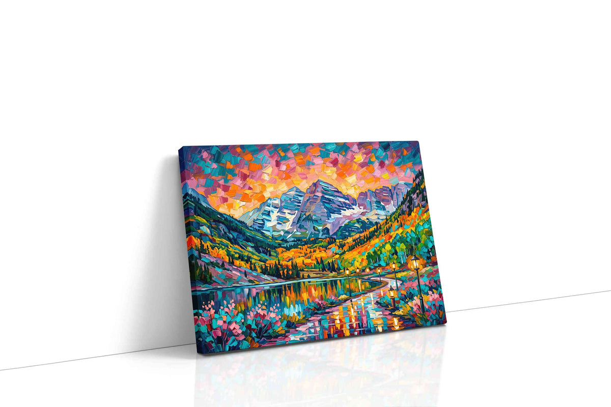Prismatic Mountain Reverie nature canvas print gallery-wrapped landscape canvas studio shot