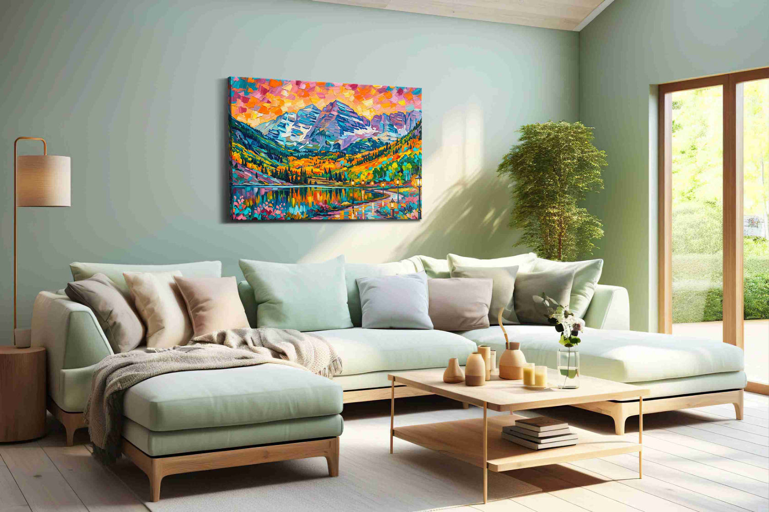 Prismatic Mountain Reverie (Landscape) - Nature, Nature Wall Art, Scenic Canvas Print, Natural Landscape Art