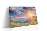 Radiant Dawn Over Valleys nature canvas print gallery-wrapped landscape canvas studio shot
