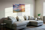 Radiant Dawn Over Valleys nature canvas print, displayed in a living room