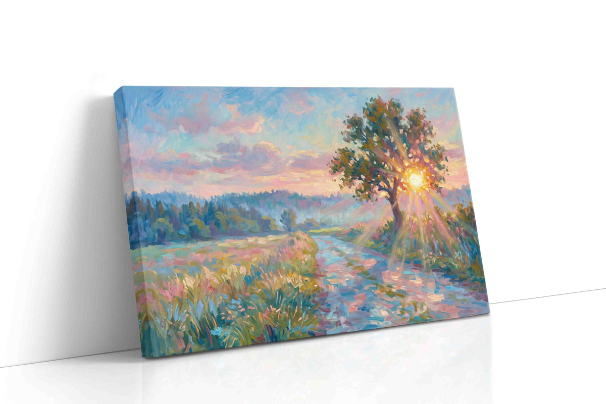 Radiant Dawn Symphony landscape canvas print, gallery-wrapped, ready to hang