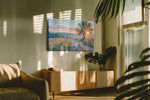 Radiant Dawn Symphony landscape canvas print, on wall, lifestyle preview