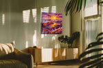 Radiant Sunset Symphony (Landscape) - Mountain, Mountain Wall Art, Landscape Canvas Print, Nature Scenery Art in a hung canvas mockup