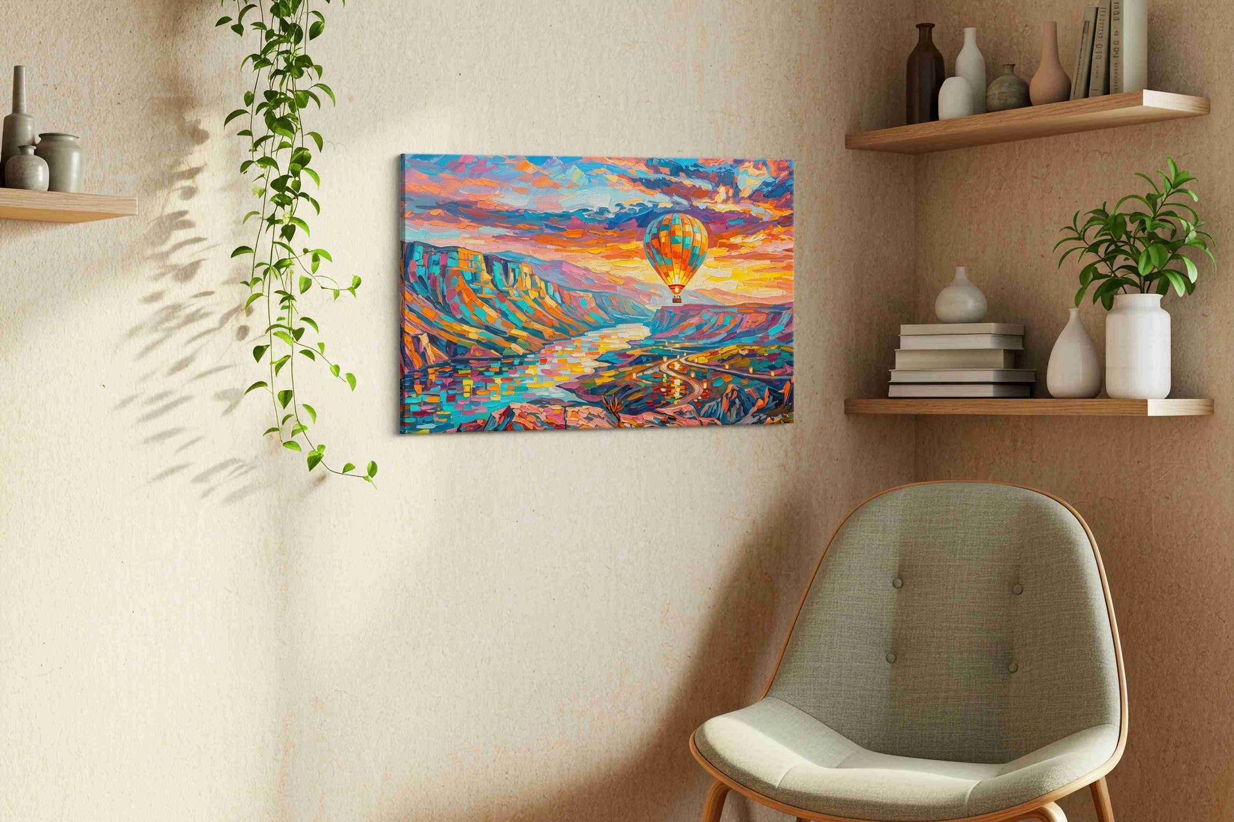 Skyward Dreams in Painted Hues nature canvas print, hanging on wall