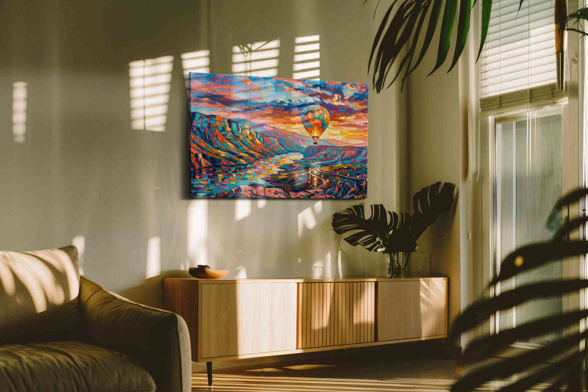 Skyward Dreams in Painted Hues (Landscape) - Nature, Nature Wall Art, Scenic Canvas Print, Natural Landscape Art in a hung canvas mockup