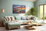 Skyward Dreams in Painted Hues nature canvas print shown in a wall scene