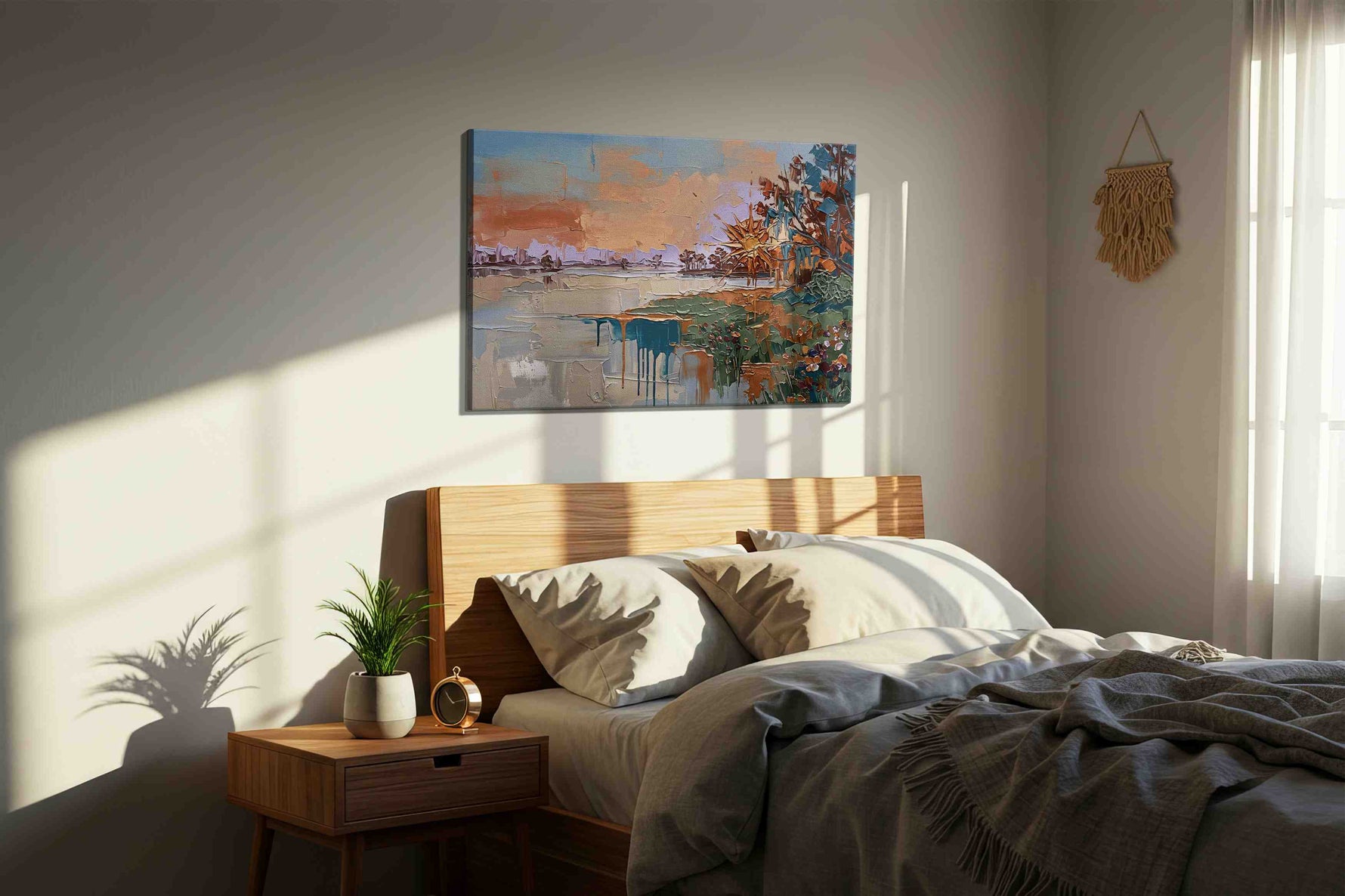 Sunlit Horizon Symphony (Landscape) - Nature, Nature Wall Art, Scenic Canvas Print, Natural Landscape Art