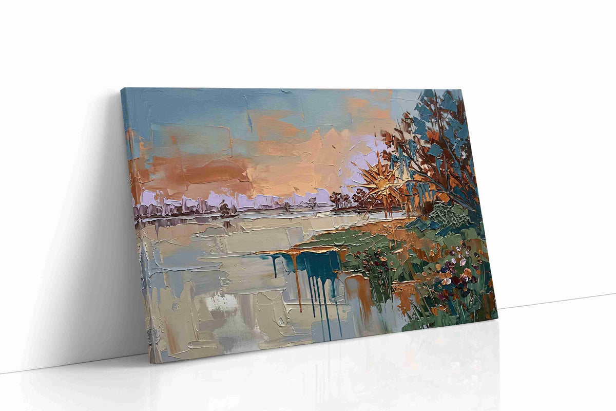 Sunlit Horizon Symphony nature canvas print gallery-wrapped landscape canvas studio shot