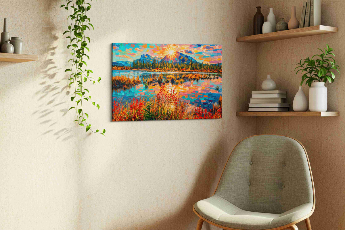 Sunlit Symphony nature canvas print, displayed in a living room
