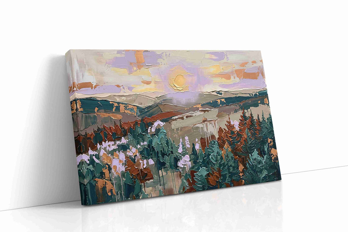 Sunlit Whisper of the Pines nature canvas print gallery-wrapped landscape canvas studio shot