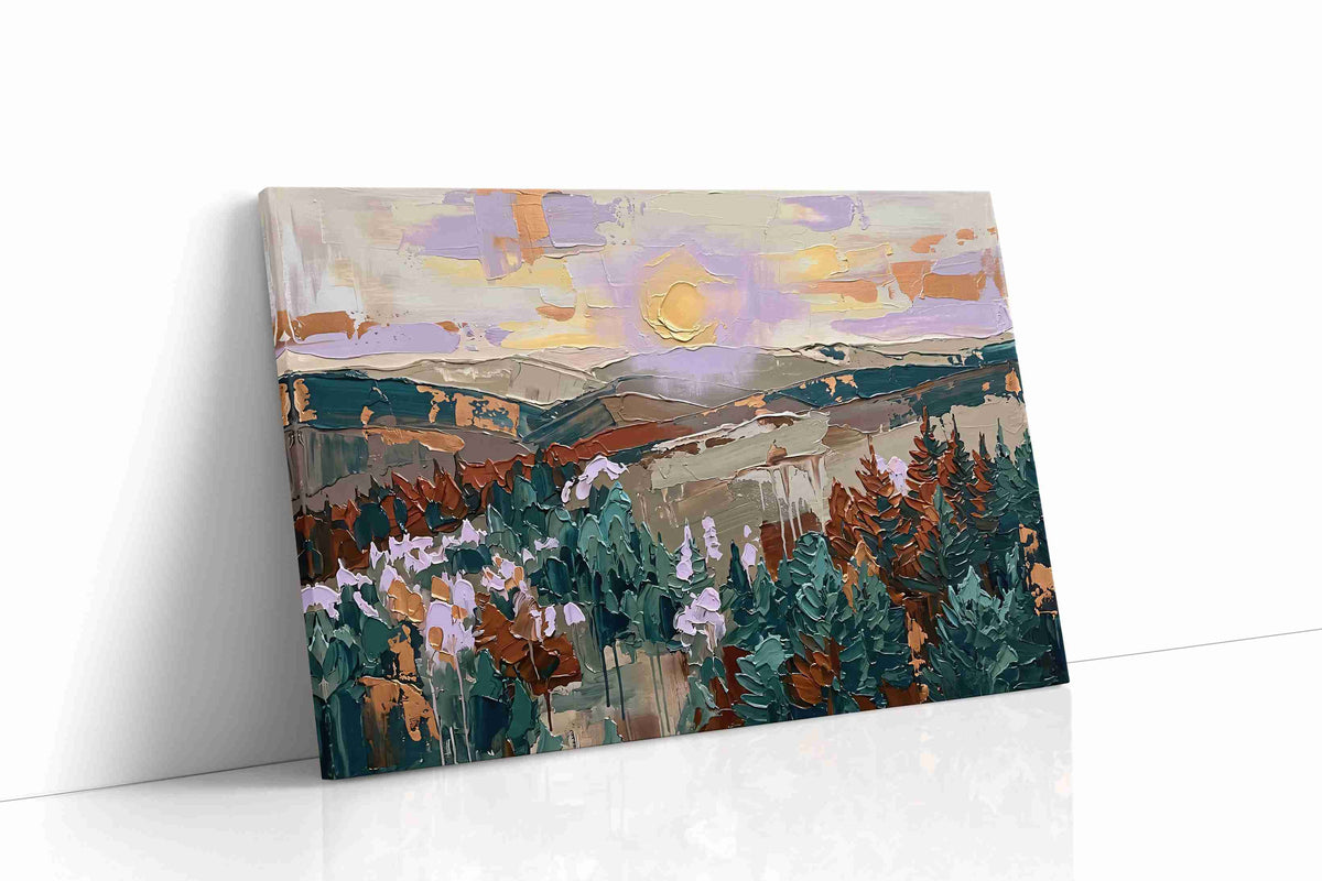 Sunlit Whisper of the Pines nature canvas print, gallery-wrapped, ready to hang