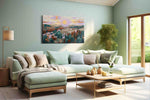 Sunlit Whisper of the Pines nature canvas print, hanging on wall