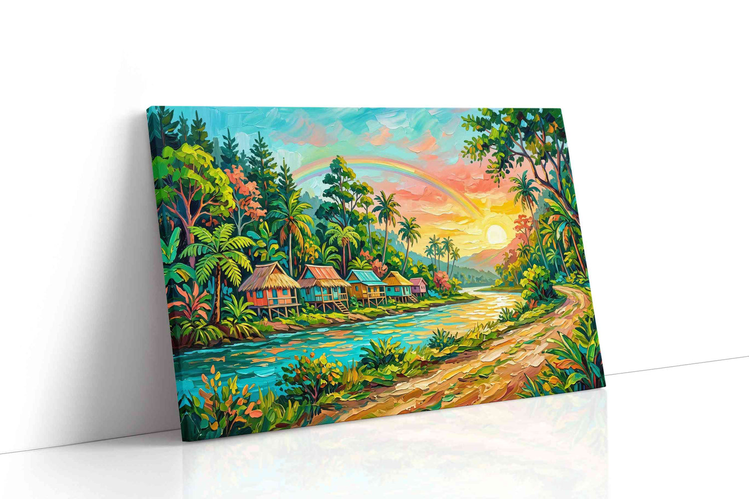 Tropical Dawn Serenity nature canvas print, gallery-wrapped, ready to hang