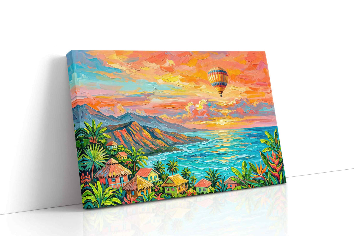 Tropical Dreamscape at Sunset nature canvas print gallery-wrapped landscape canvas studio shot