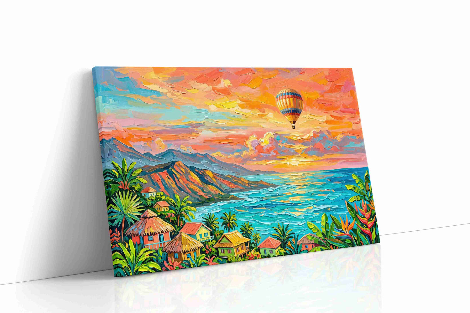 Tropical Dreamscape at Sunset nature canvas print, gallery-wrapped, ready to hang