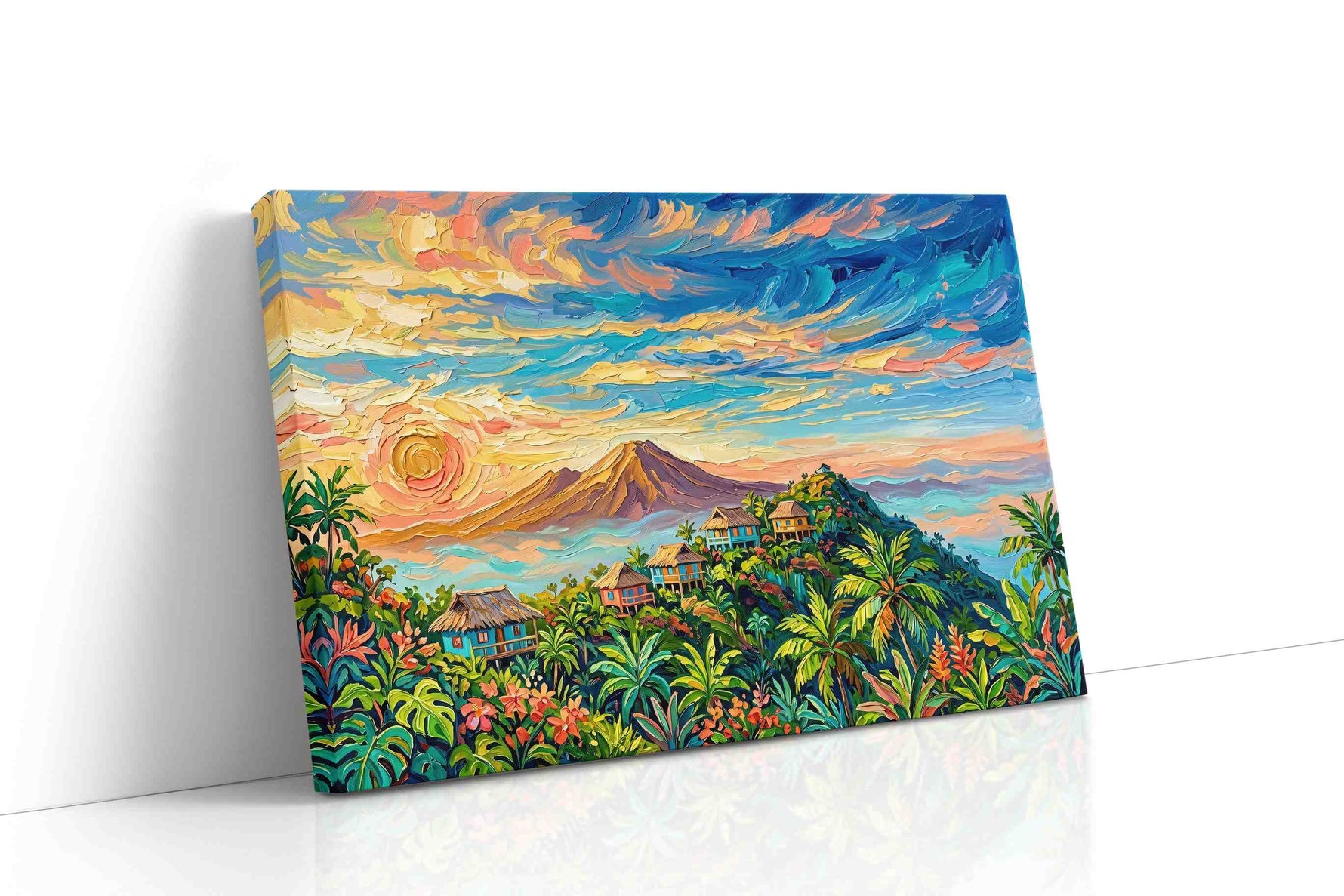 Tropical Sunset Haven nature canvas print gallery-wrapped landscape canvas studio shot