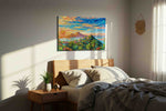 Tropical Sunset Haven (Landscape) - Nature, Nature Wall Art, Scenic Canvas Print, Natural Landscape Art in a bedroom scene