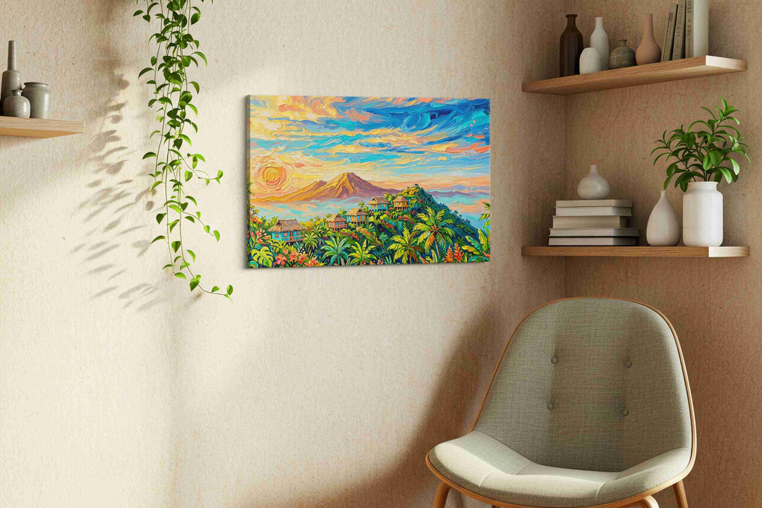 Tropical Sunset Haven (Landscape) - Nature, Nature Wall Art, Scenic Canvas Print, Natural Landscape Art