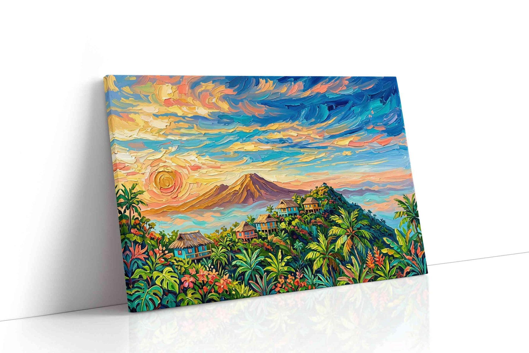 Tropical Sunset Haven nature canvas print, gallery-wrapped, ready to hang