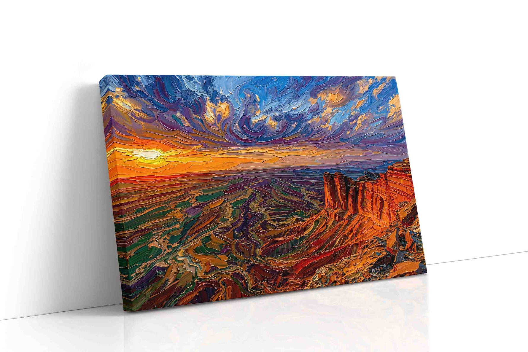 Vibrant Canyon Dreamscape (Landscape) - Landscape Canvas Print, Scenic Wall Art, Nature Canvas Art gallery-wrapped landscape canvas studio shot