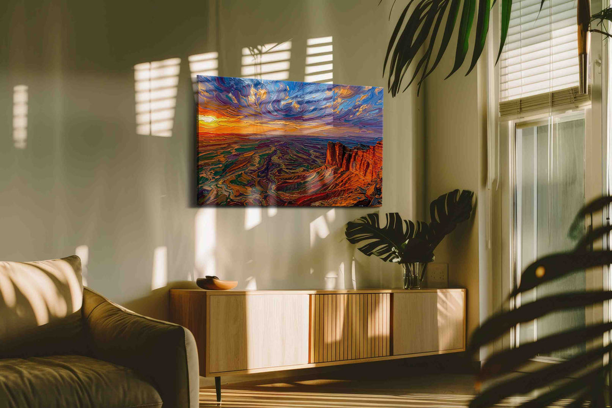 Vibrant Canyon Dreamscape landscape canvas print in a hung canvas mockup