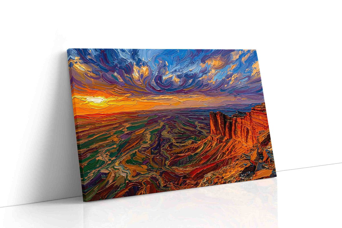 Vibrant Canyon Dreamscape landscape canvas print, gallery-wrapped, ready to hang