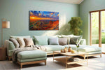 Vibrant Canyon Dreamscape landscape canvas print, hanging on wall