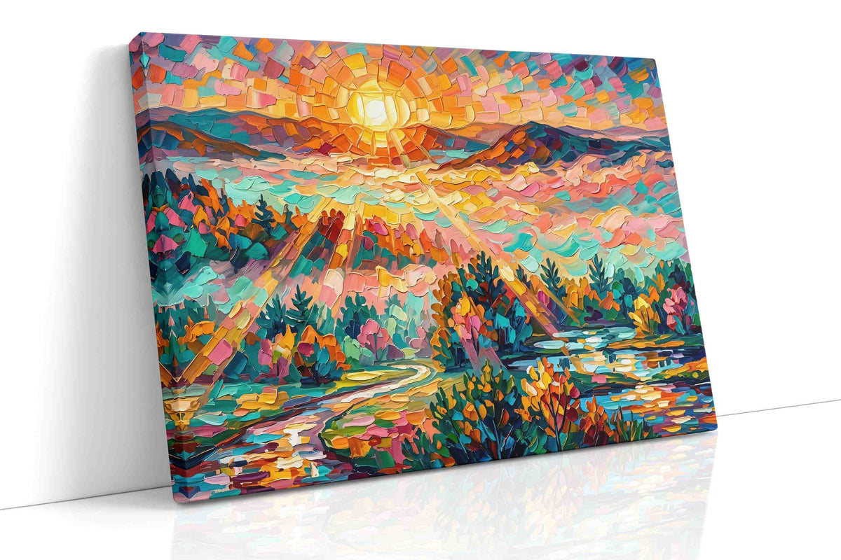 Vibrant Morning Symphony (Landscape) - Nature, Nature Wall Art, Scenic Canvas Print, Natural Landscape Art