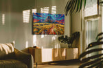 Whirlwind Over the Mesa landscape canvas print in a hung canvas mockup