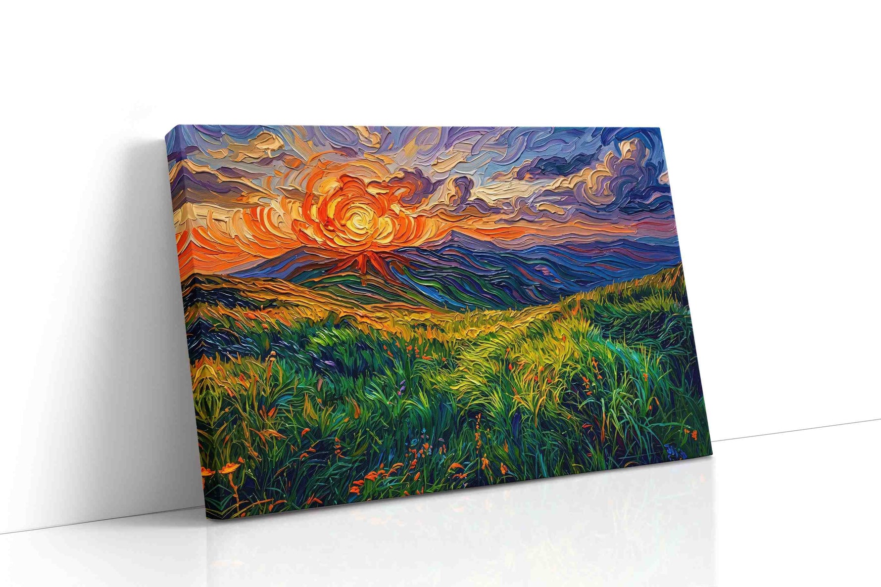 Whispers of a Fiery Sky (Landscape) - Nature, Nature Wall Art, Scenic Canvas Print, Natural Landscape Art gallery-wrapped landscape canvas studio shot