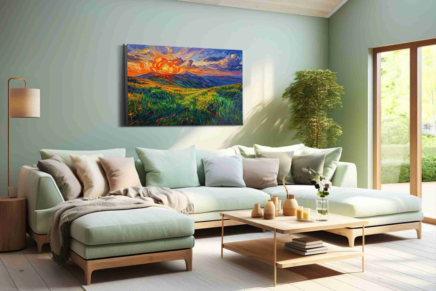 Whispers of a Fiery Sky nature canvas print, hanging on wall