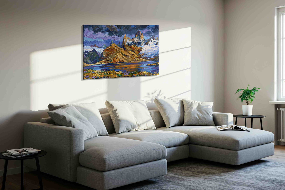 Whispers of the Majestic Peaks (Landscape) - Mountain, Mountain Wall Art, Landscape Canvas Print, Nature Scenery Art