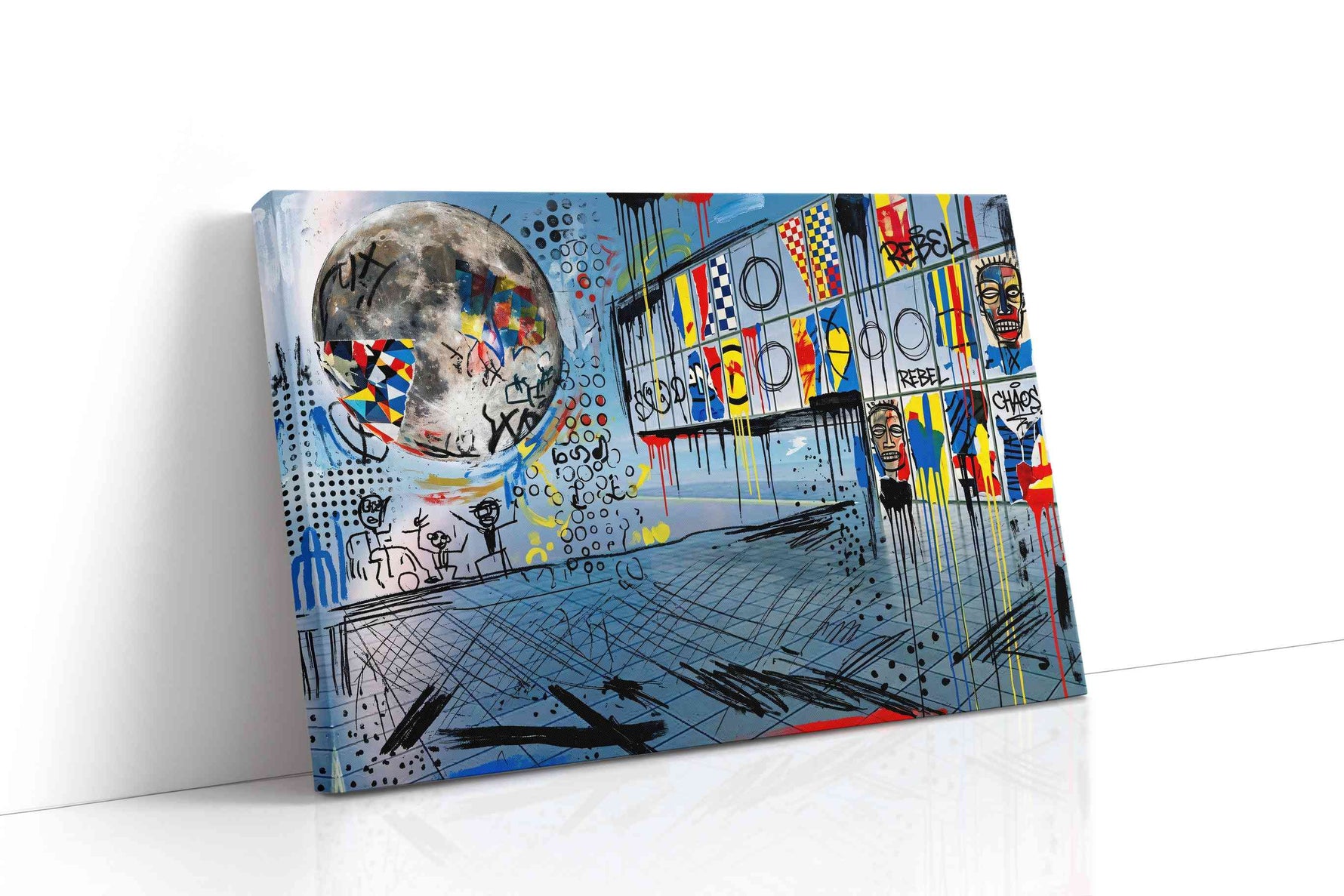 Lunar Chaos Vivid modern canvas print gallery-wrapped landscape canvas studio shot